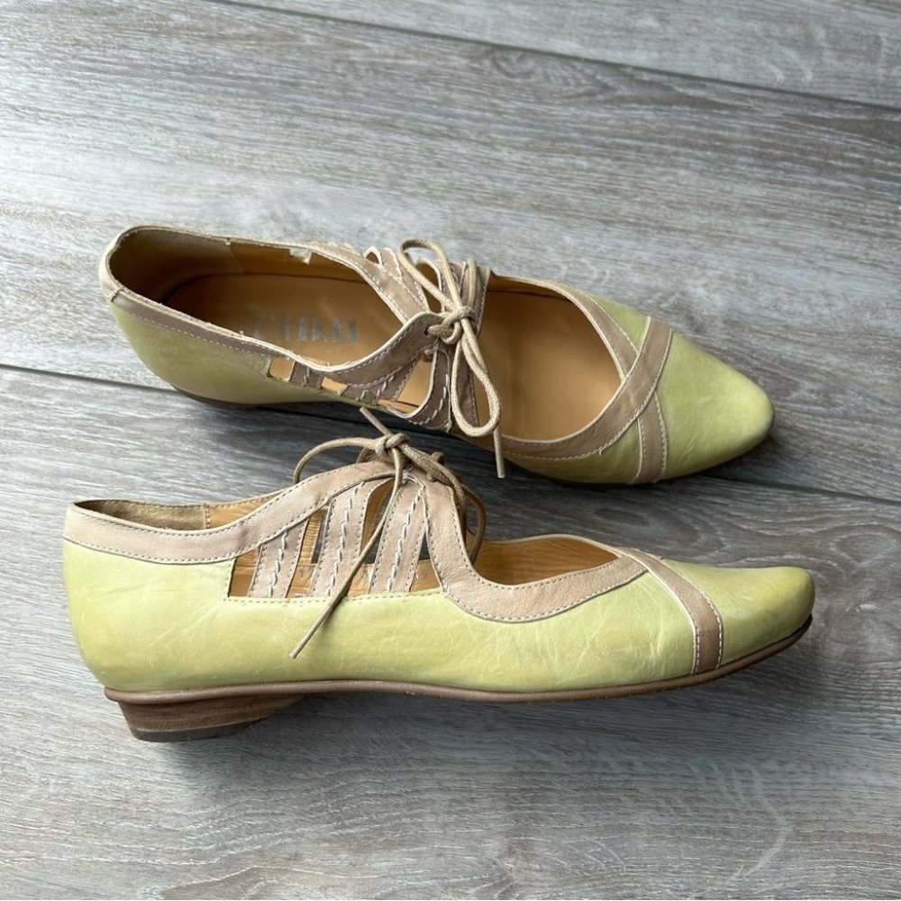 Fidji Lace Up Mary Jane Leather Flats Made in Portugal - Picture 3 of 16